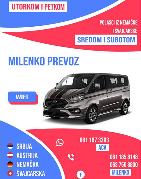 prevoz putnika milenko vršac