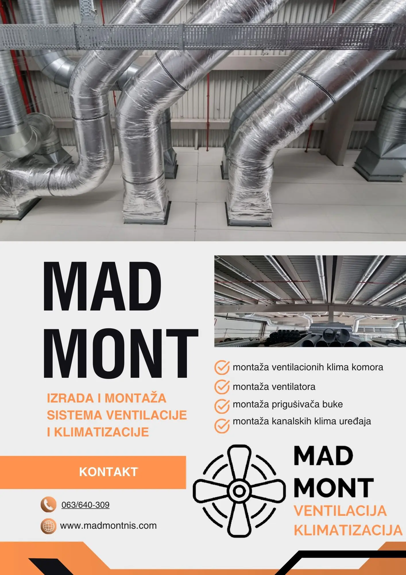 Izrada‎ i‎ montaža‎ sistema‎ ventilacije‎ i‎ klimatizacije Mad Mont Niš